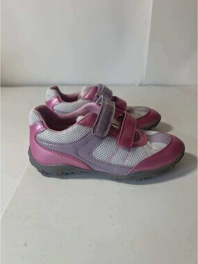 Geox Respira Girls Metallic Pink Purple Mesh Sneakers Shoes Size US 12‎ EUR 30